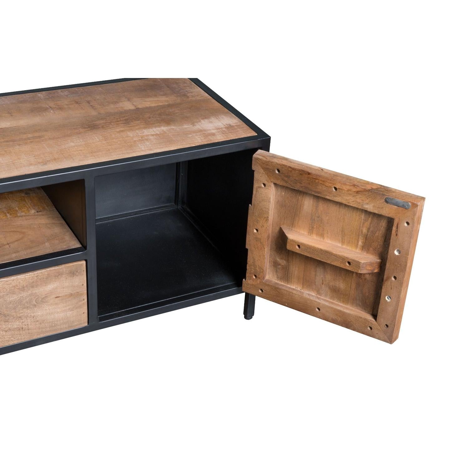 TV-Lowboard Sturdy aus Mangoholz 160*40cm - Braun-TV-lowboards-Livingfurn-le canapé