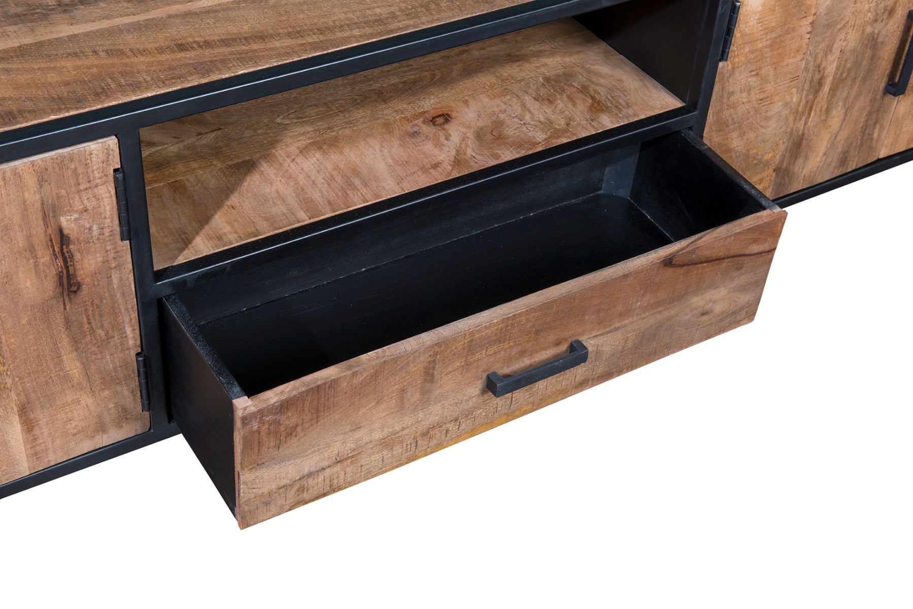 TV-Lowboard Sturdy aus Mangoholz 220*40cm - Braun-TV-lowboards-Livingfurn-le canapé