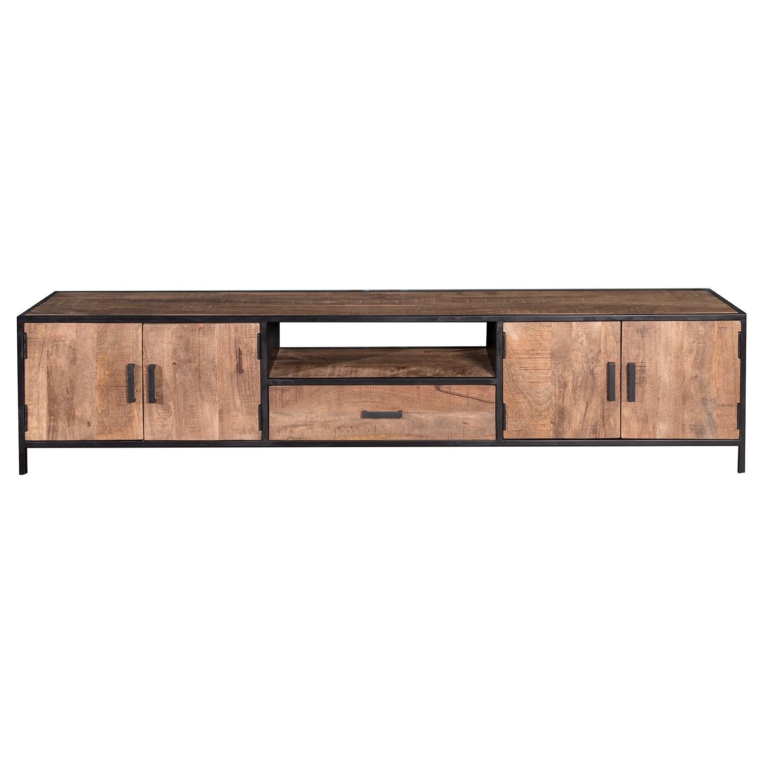 TV-Lowboard Sturdy aus Mangoholz 220*40cm - Braun-TV-lowboards-Livingfurn-le canapé