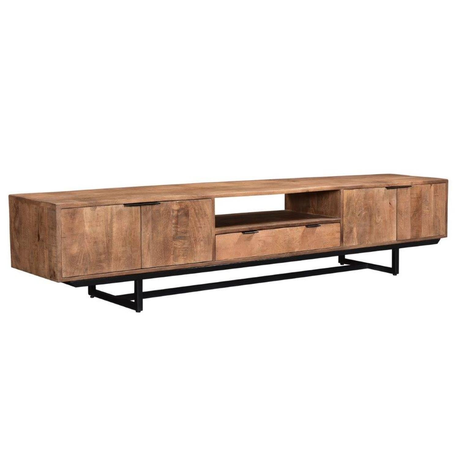 TV-Lowboard Valdez aus Mangoholz 220*40cm - Hellbraun-TV-lowboards-Livingfurn-le canapé