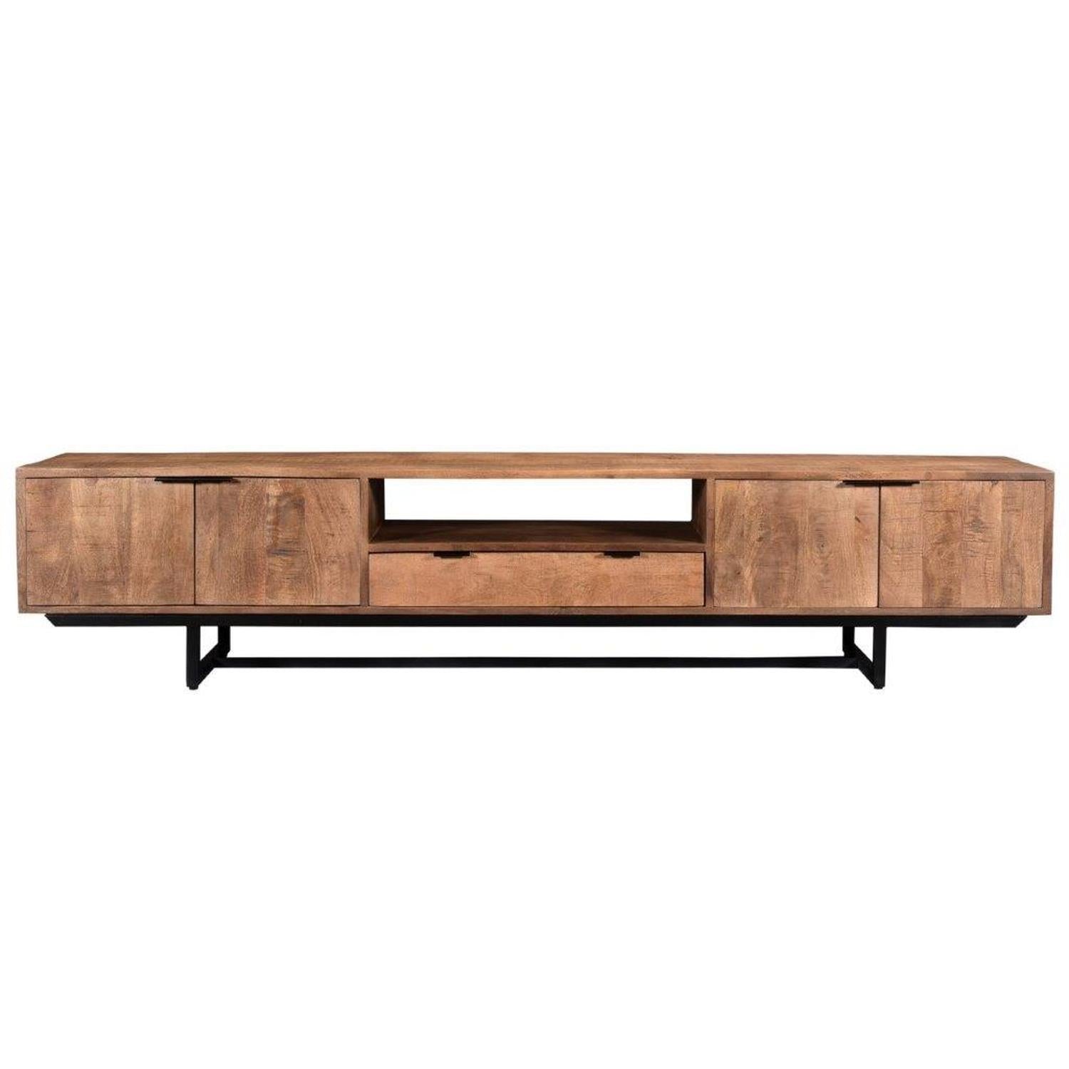 TV-Lowboard Valdez aus Mangoholz 220*40cm - Hellbraun-TV-lowboards-Livingfurn-le canapé