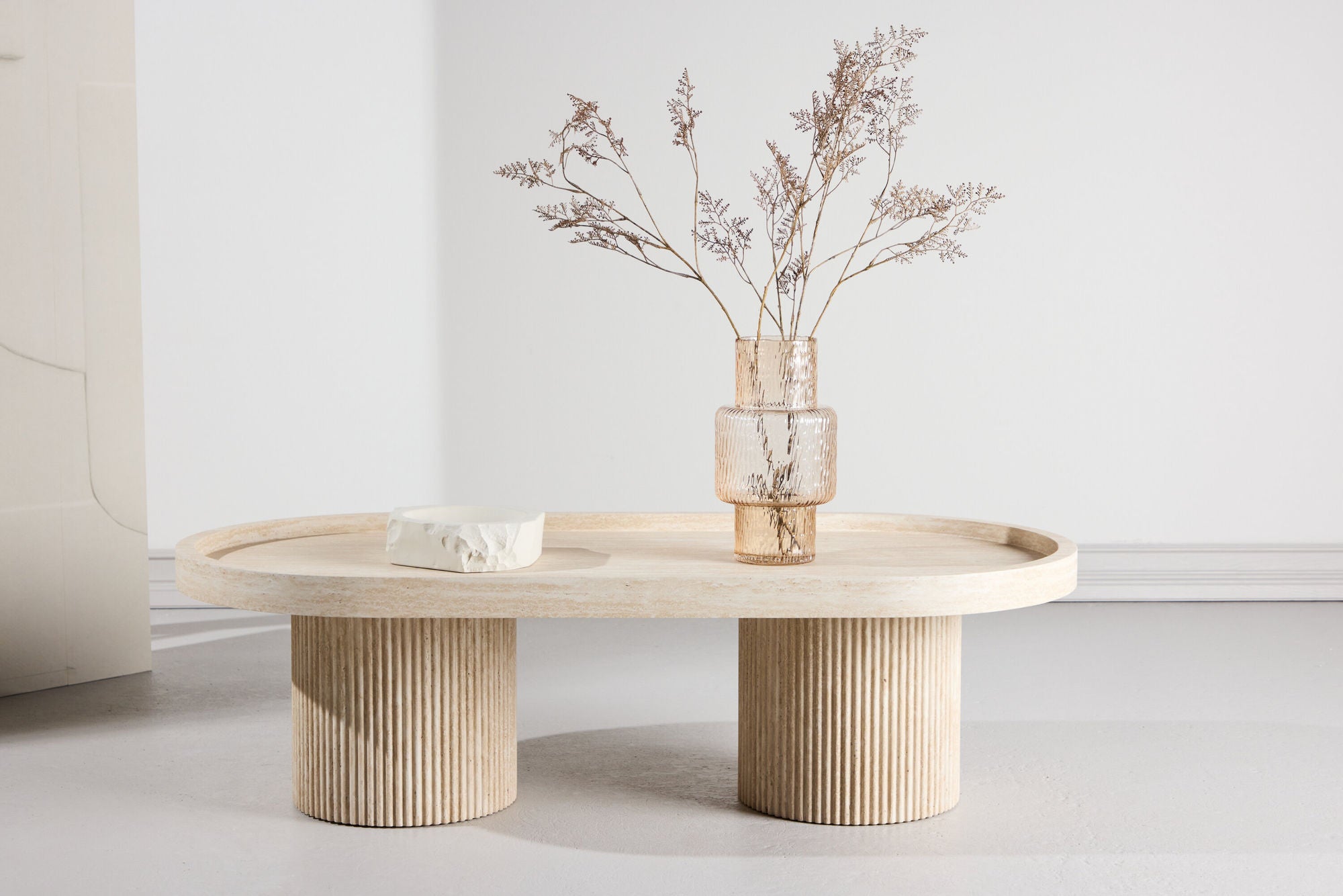Venture Home Krille Sofa Table 120x60x35 cm - MDF with 3D Paper / Travertinelook-Venture Home-le canapé