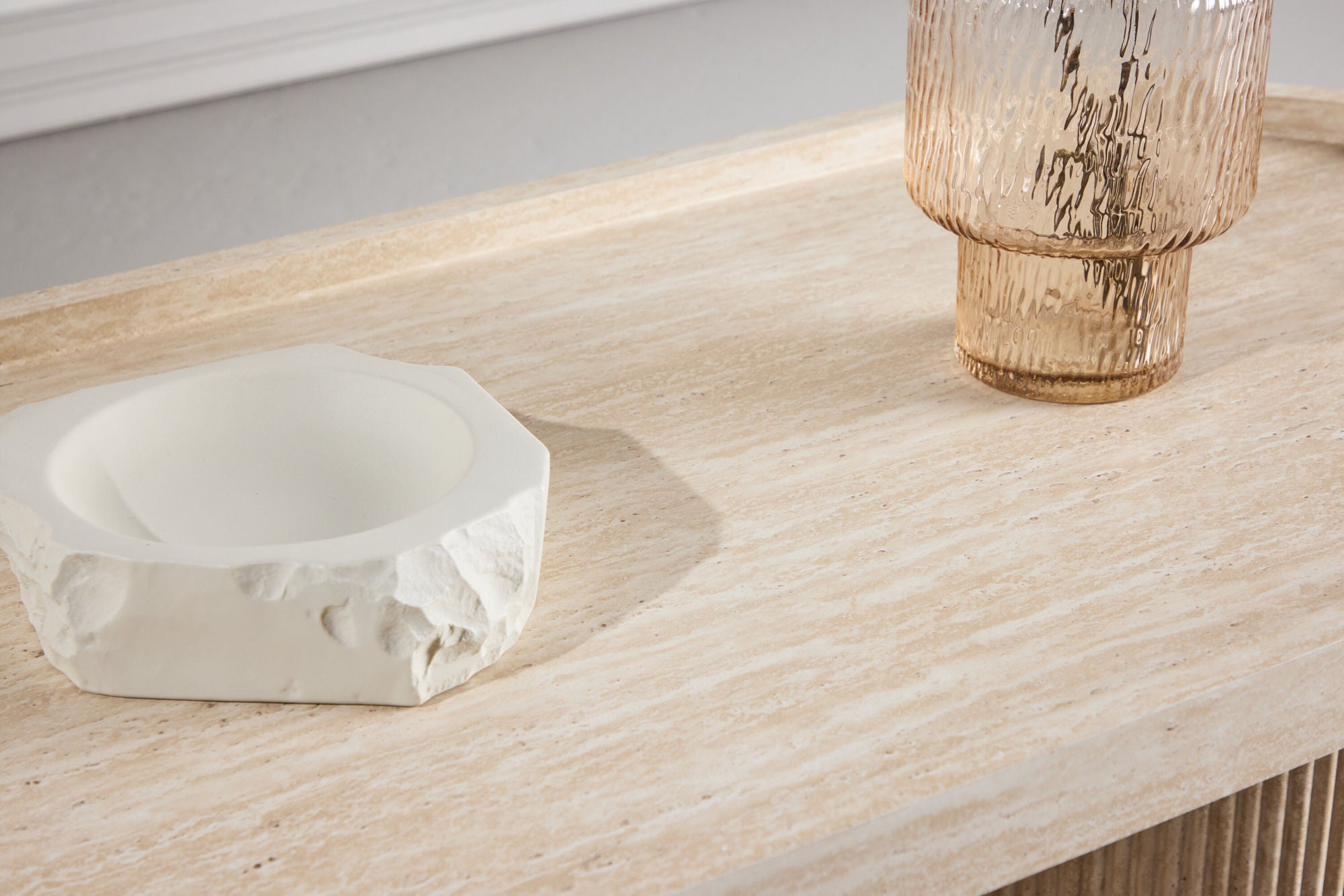 Venture Home Krille Sofa Table 120x60x35 cm - MDF with 3D Paper / Travertinelook-Venture Home-le canapé