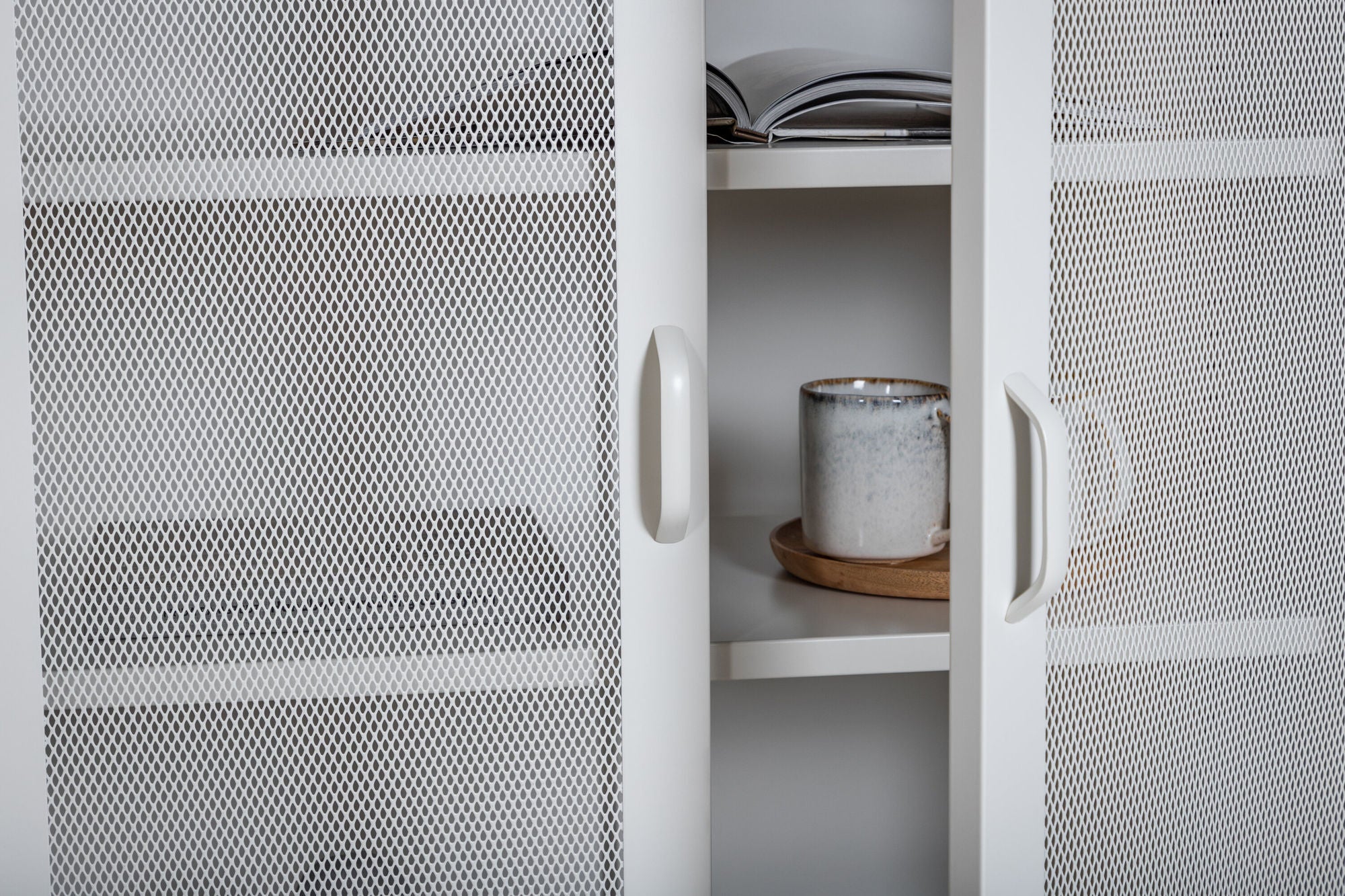 Kommode Misha 80cm aus Metall - Weiß-Kommoden-Venture Home-le canapé