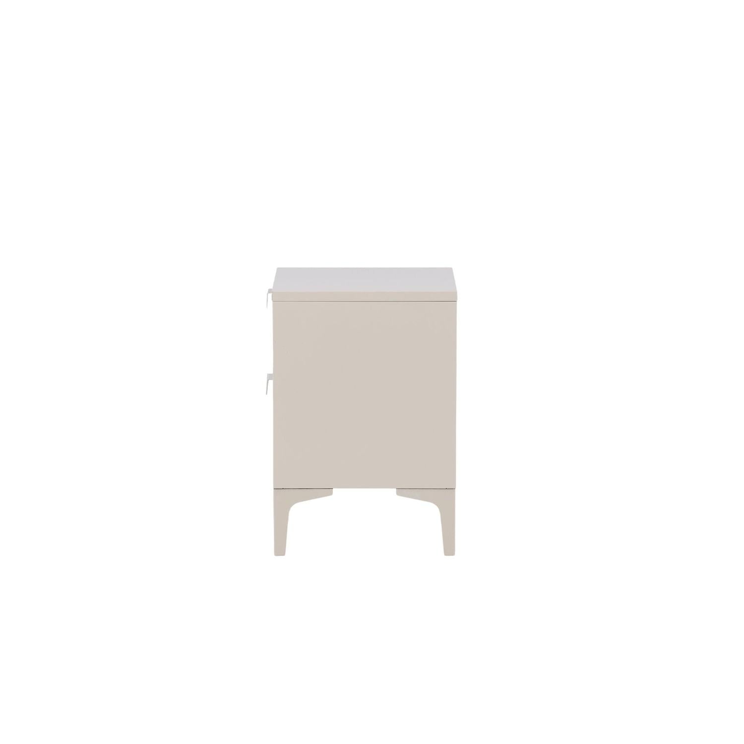 Nachttisch Piring mit 2 Schubladen aus Metall - Beige-Nachttisch-Venture Home-le canapé