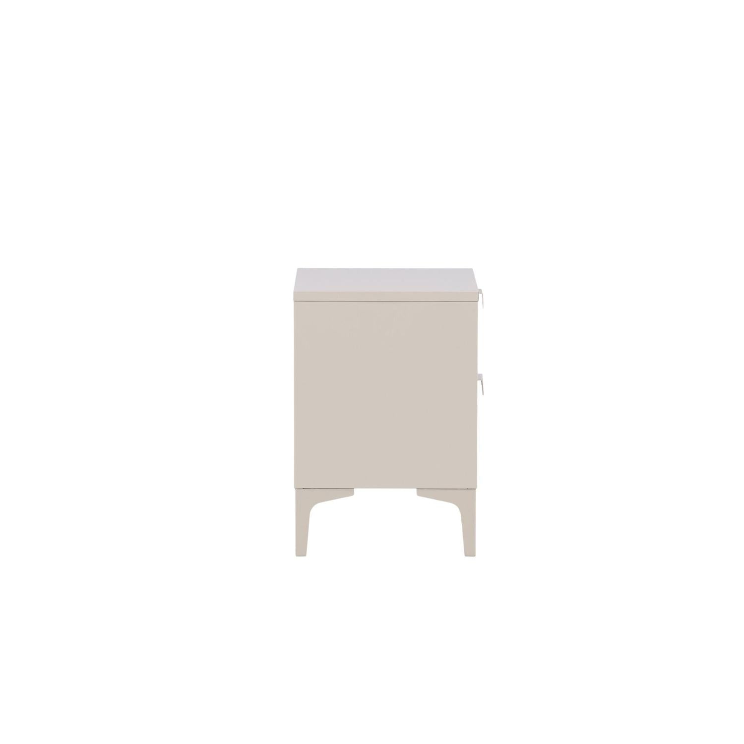 Nachttisch Piring mit 2 Schubladen aus Metall - Beige-Nachttisch-Venture Home-le canapé