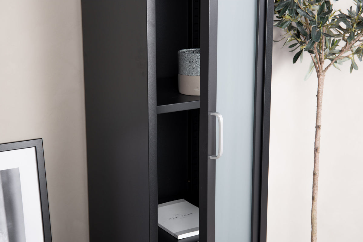 Vitrine Acero 150cm aus Metall - Schwarz-Vitrinen-Venture Home-le canapé