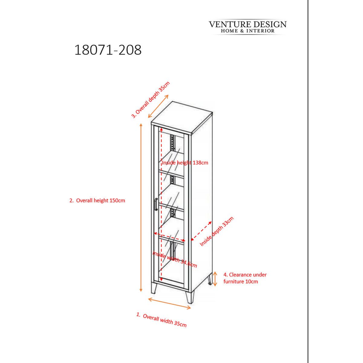 Vitrine Acero 150cm aus Metall - Schwarz-Vitrinen-Venture Home-le canapé