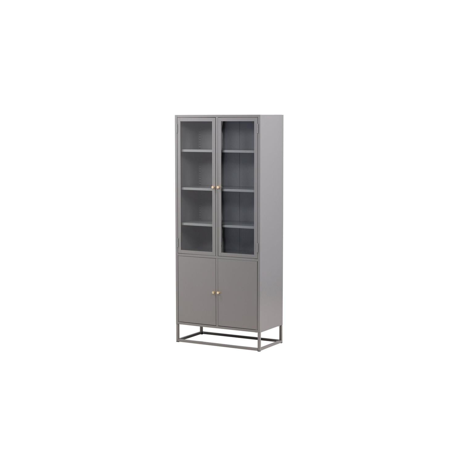 Vitrine Bakal 190cm aus Metall - Hellgrau-Vitrinen-Venture Home-le canapé