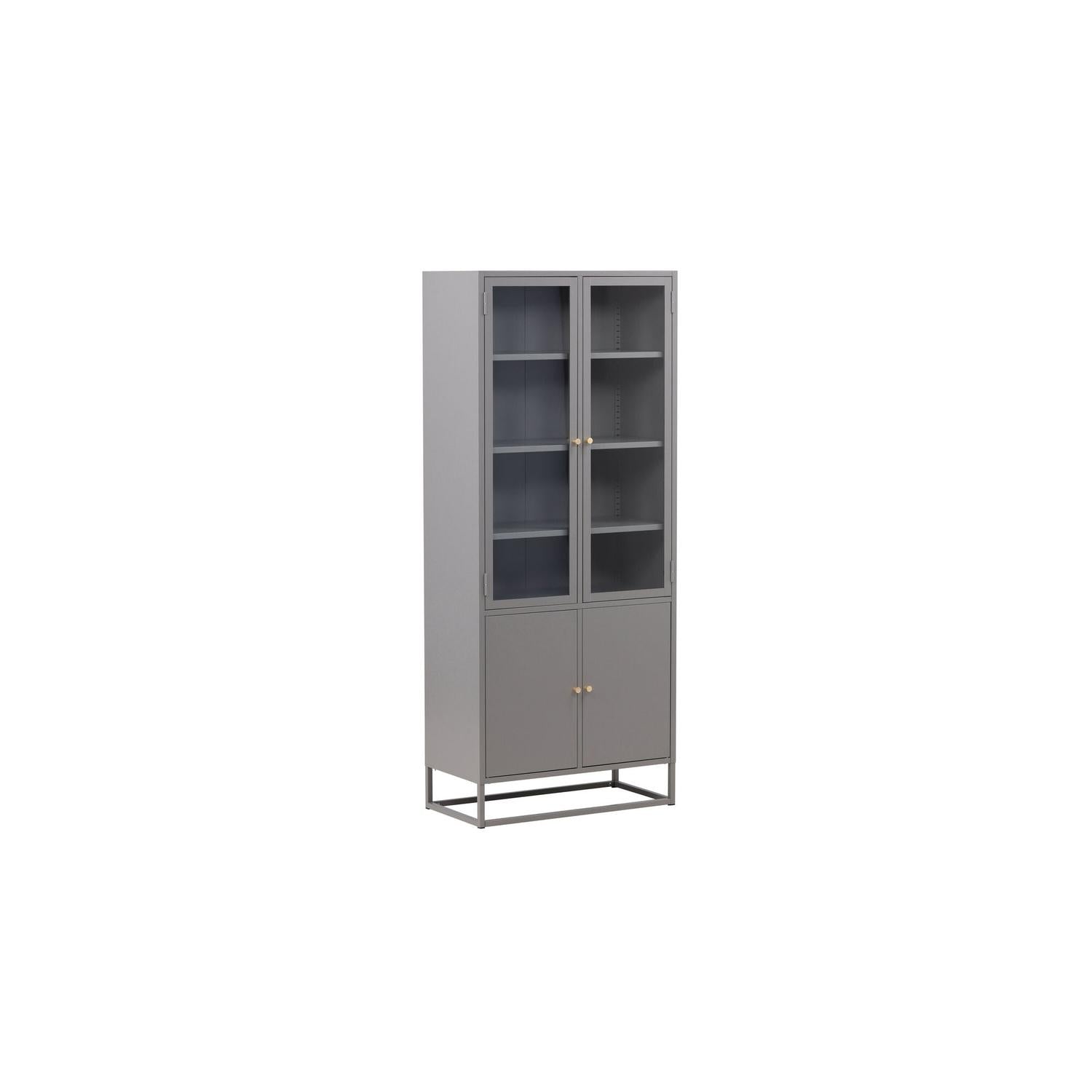 Vitrine Bakal 190cm aus Metall - Hellgrau-Vitrinen-Venture Home-le canapé