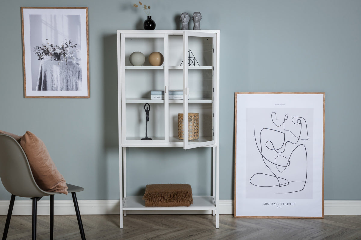 Vitrine Misha 150cm aus Metall mit 2 Glastüren - Weiß-Vitrinen-Venture Home-le canapé