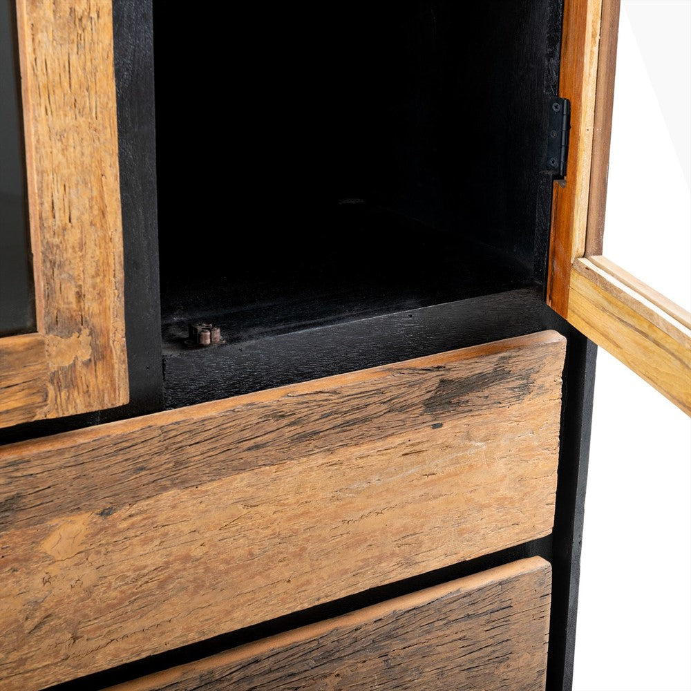 Vitrinenschrank Anayah 180cm - Dunkelbraun-Vitrinen-Benoa-le canapé