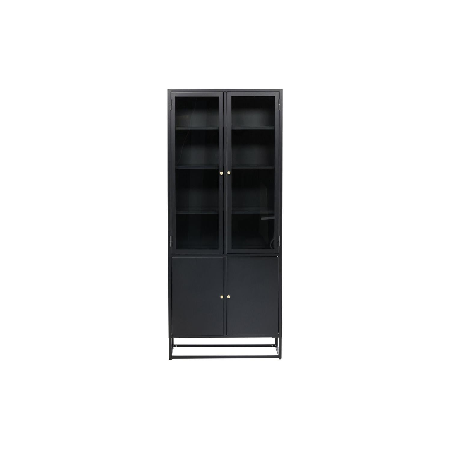 Vitrinenschrank Bakal 190cm aus Metall - Schwarz-Vitrinen-Venture Home-le canapé