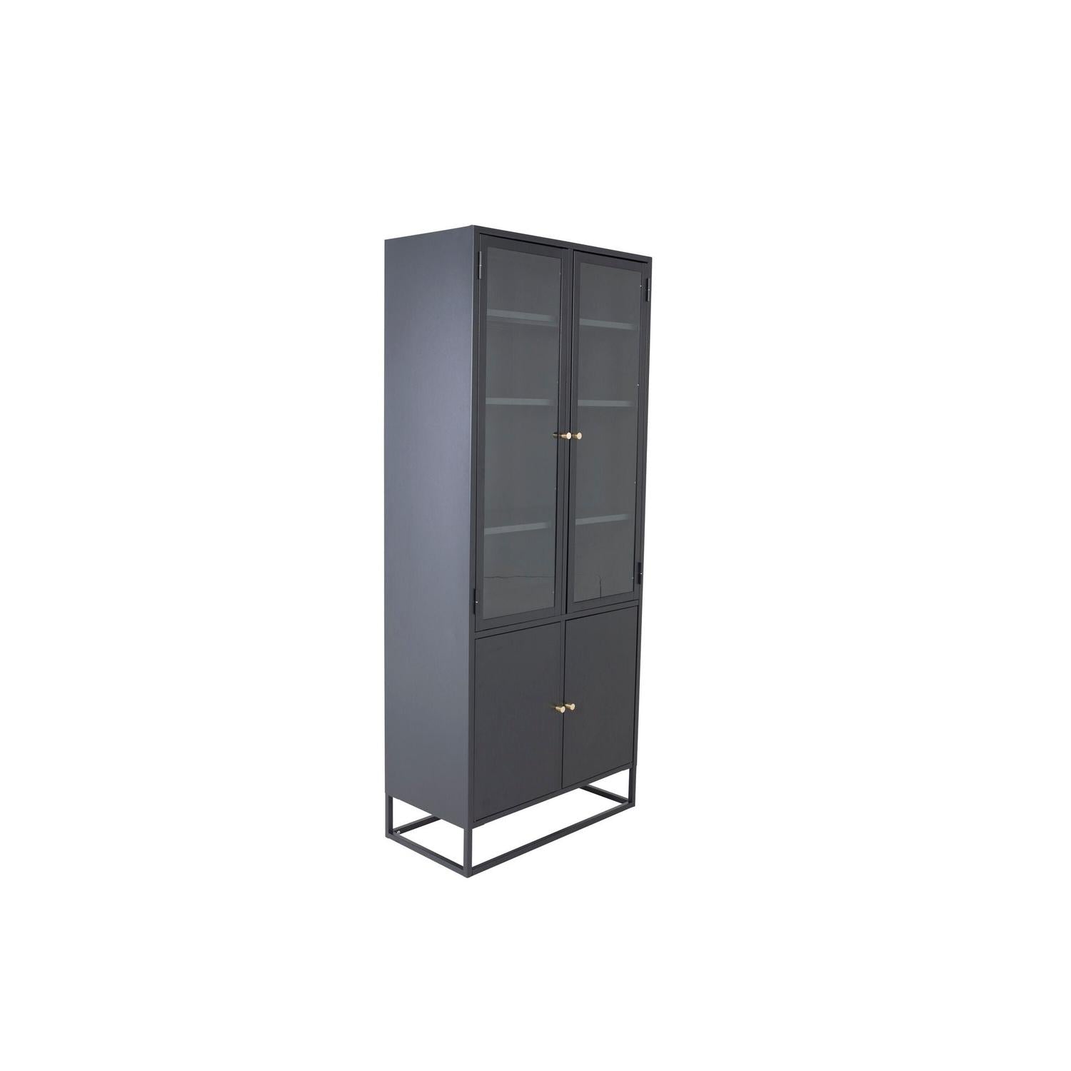 Vitrinenschrank Bakal 190cm aus Metall - Schwarz-Vitrinen-Venture Home-le canapé