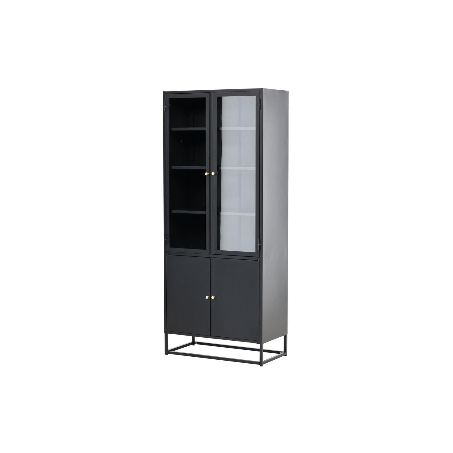 Vitrinenschrank Bakal 190cm aus Metall - Schwarz-Vitrinen-Venture Home-le canapé