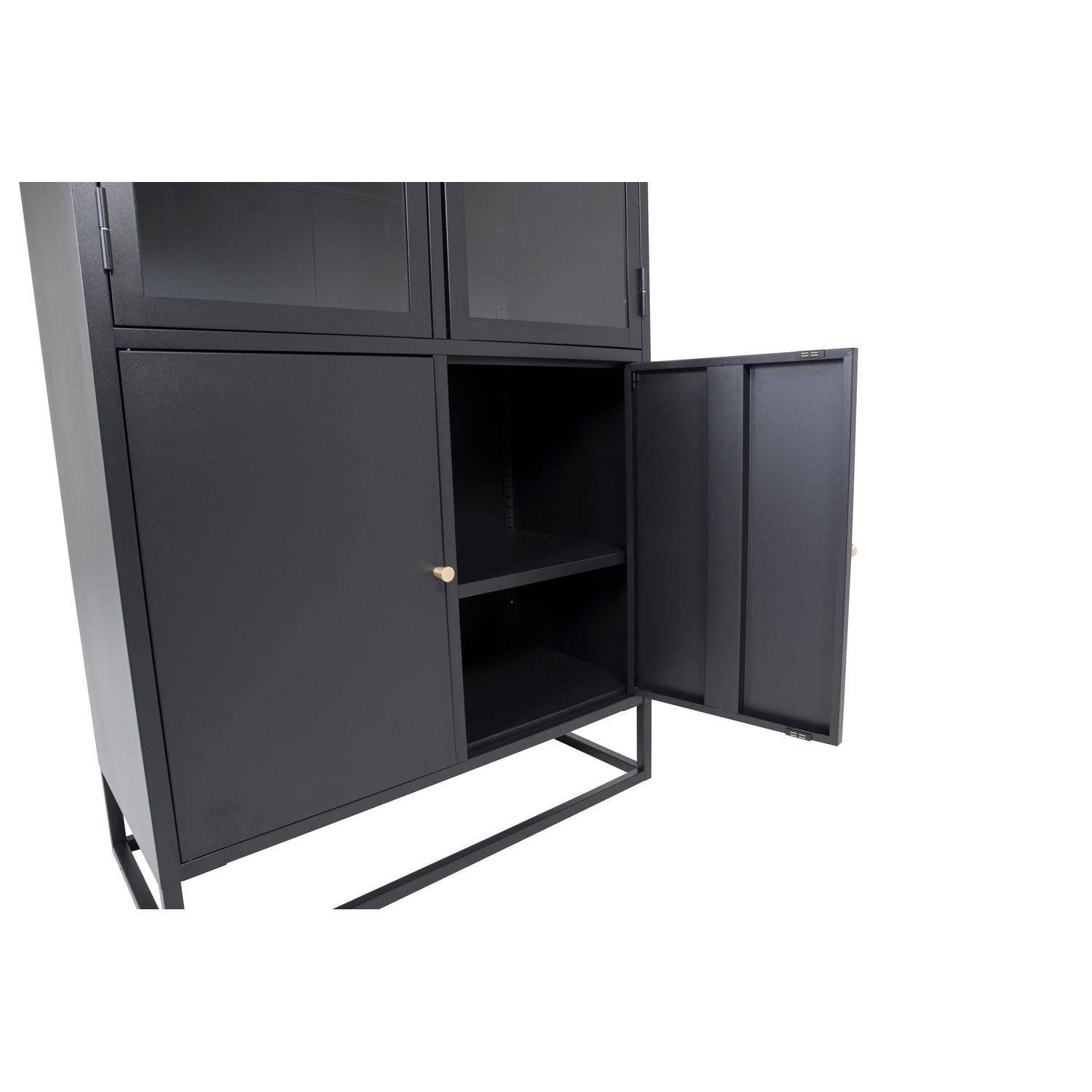 Vitrinenschrank Bakal 190cm aus Metall - Schwarz-Vitrinen-Venture Home-le canapé