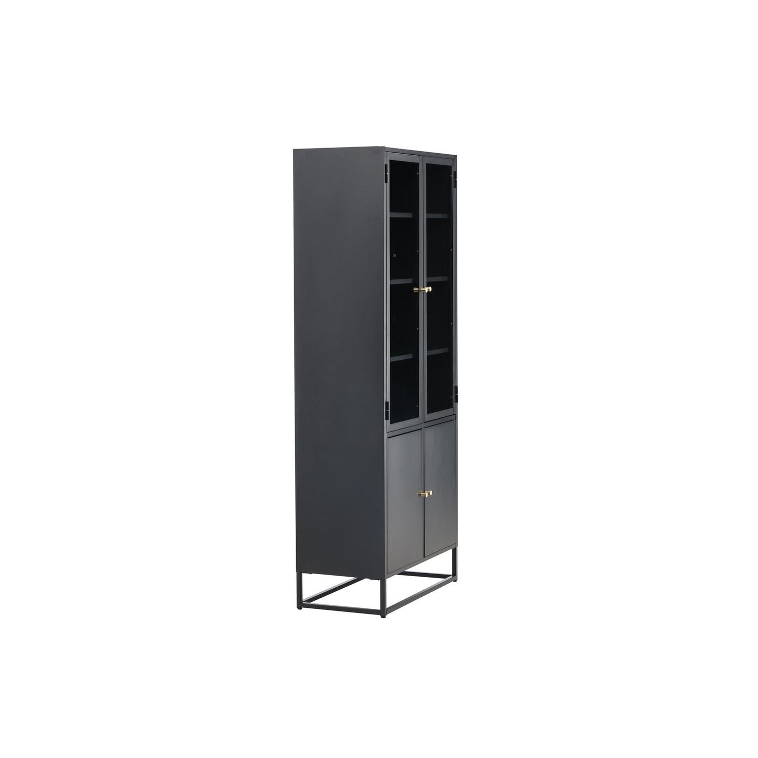 Vitrinenschrank Bakal 190cm aus Metall - Schwarz-Vitrinen-Venture Home-le canapé