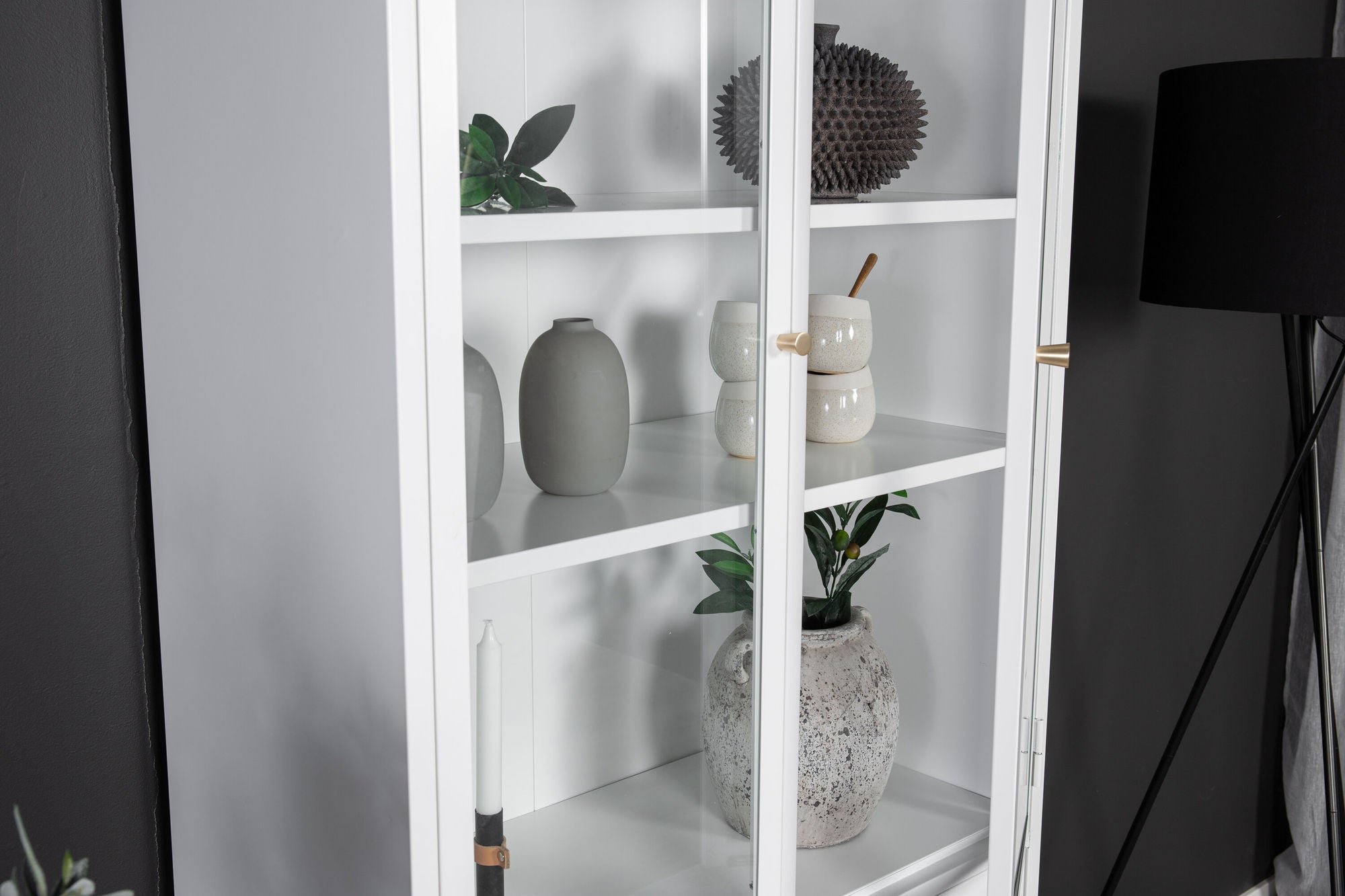 Vitrinenschrank Bakal 190cm aus Metall - Weiß-Vitrinen-Venture Home-le canapé