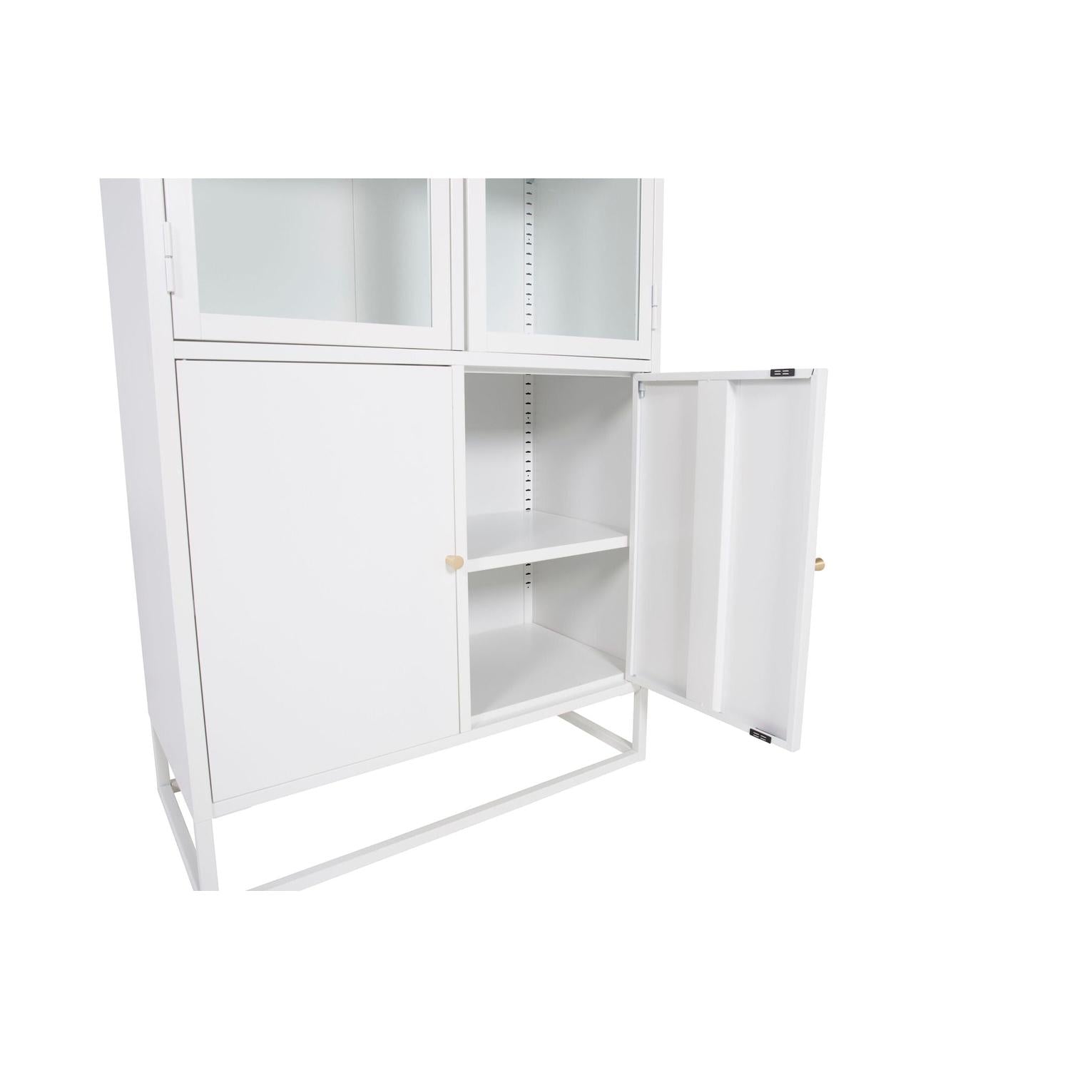 Vitrinenschrank Bakal 190cm aus Metall - Weiß-Vitrinen-Venture Home-le canapé