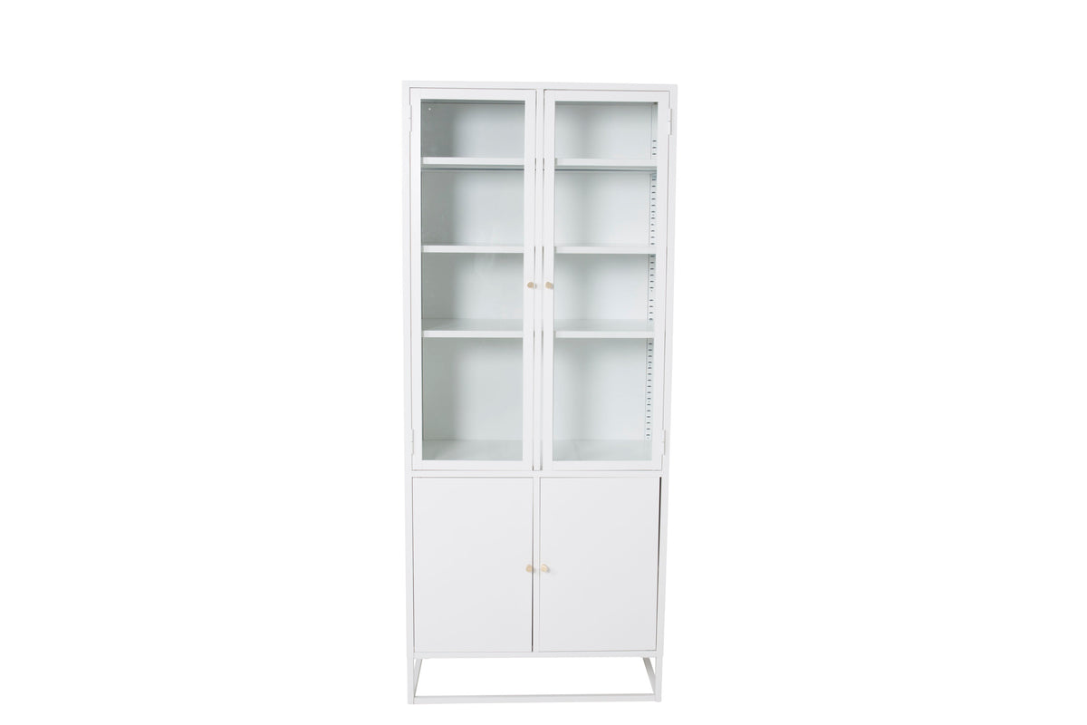 Vitrinenschrank Bakal 190cm aus Metall - Weiß-Vitrinen-Venture Home-le canapé