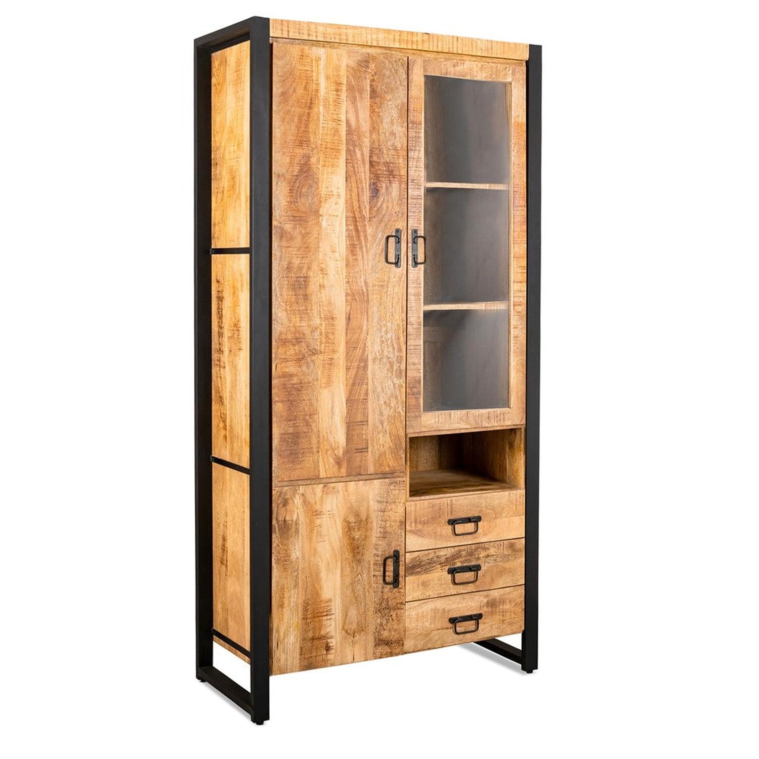 Vitrinenschrank Britt mit Glastür rechts - Natur-Benoa-le canapé