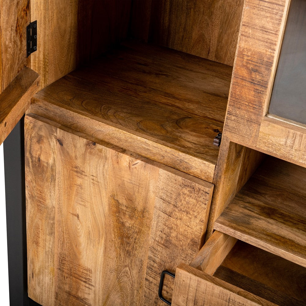 Vitrinenschrank Britt mit Glastür rechts - Natur-Benoa-le canapé