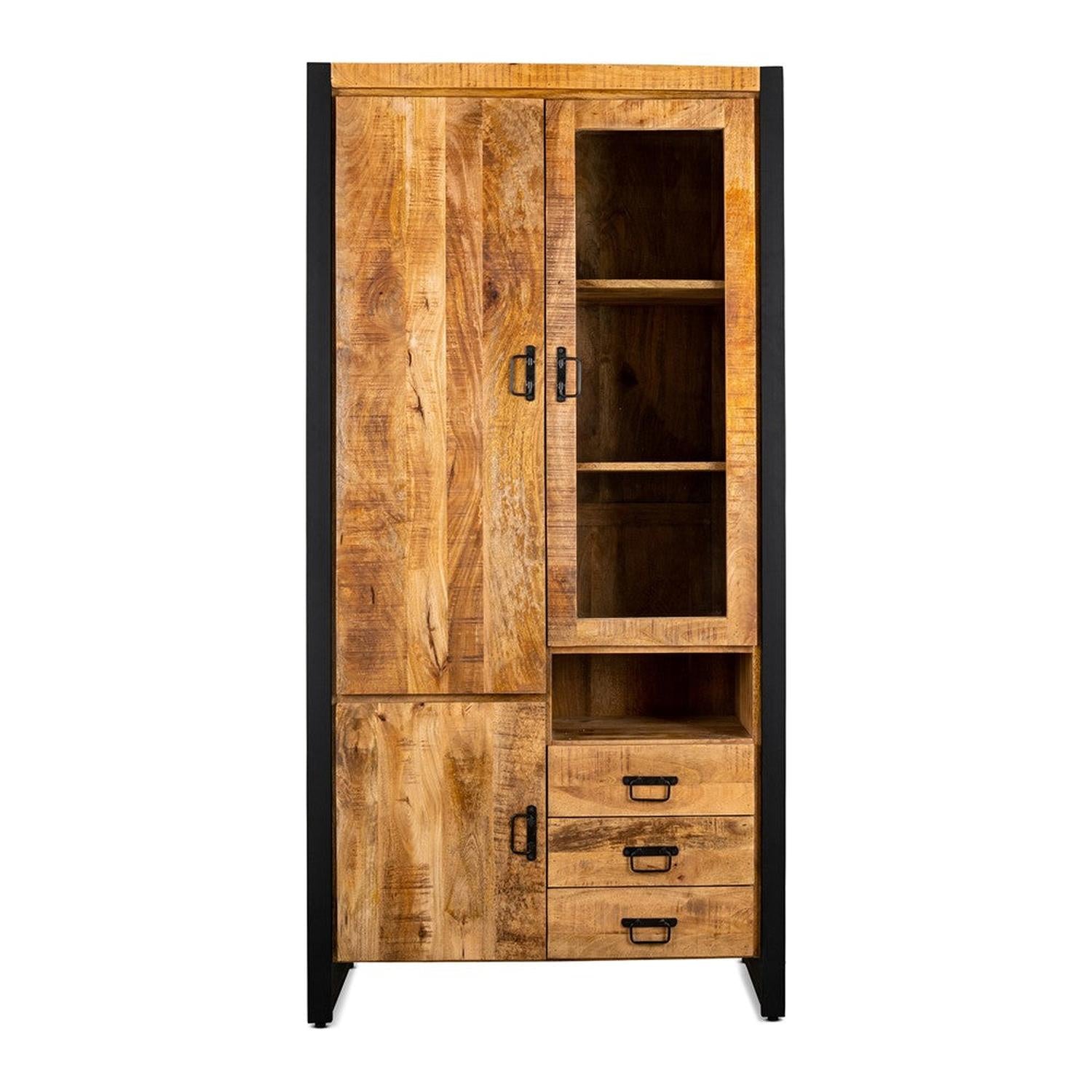 Vitrinenschrank Britt mit Glastür rechts - Natur-Benoa-le canapé