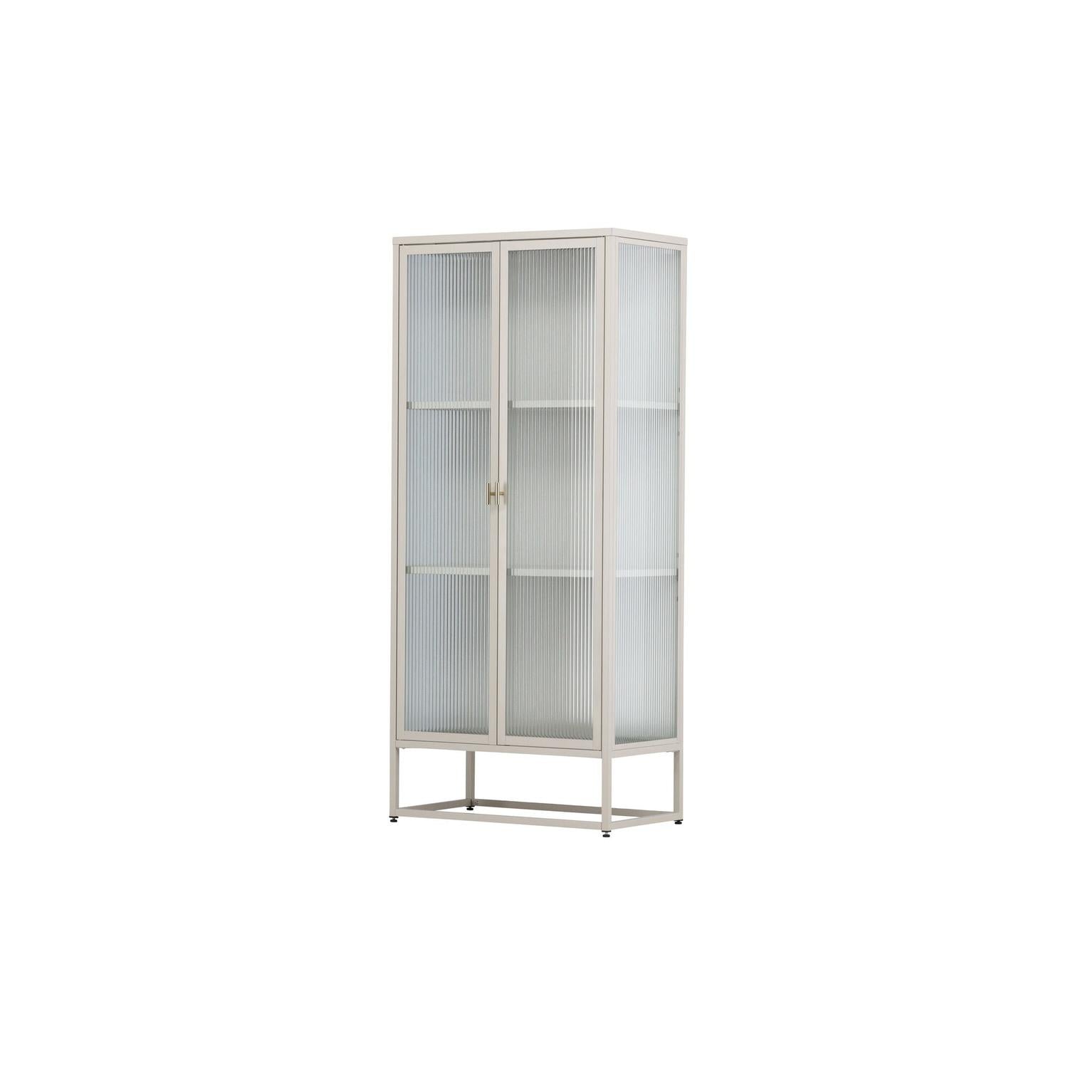 Vitrinenschrank Garis 160cm - Beige-Vitrinen-Venture Home-le canapé