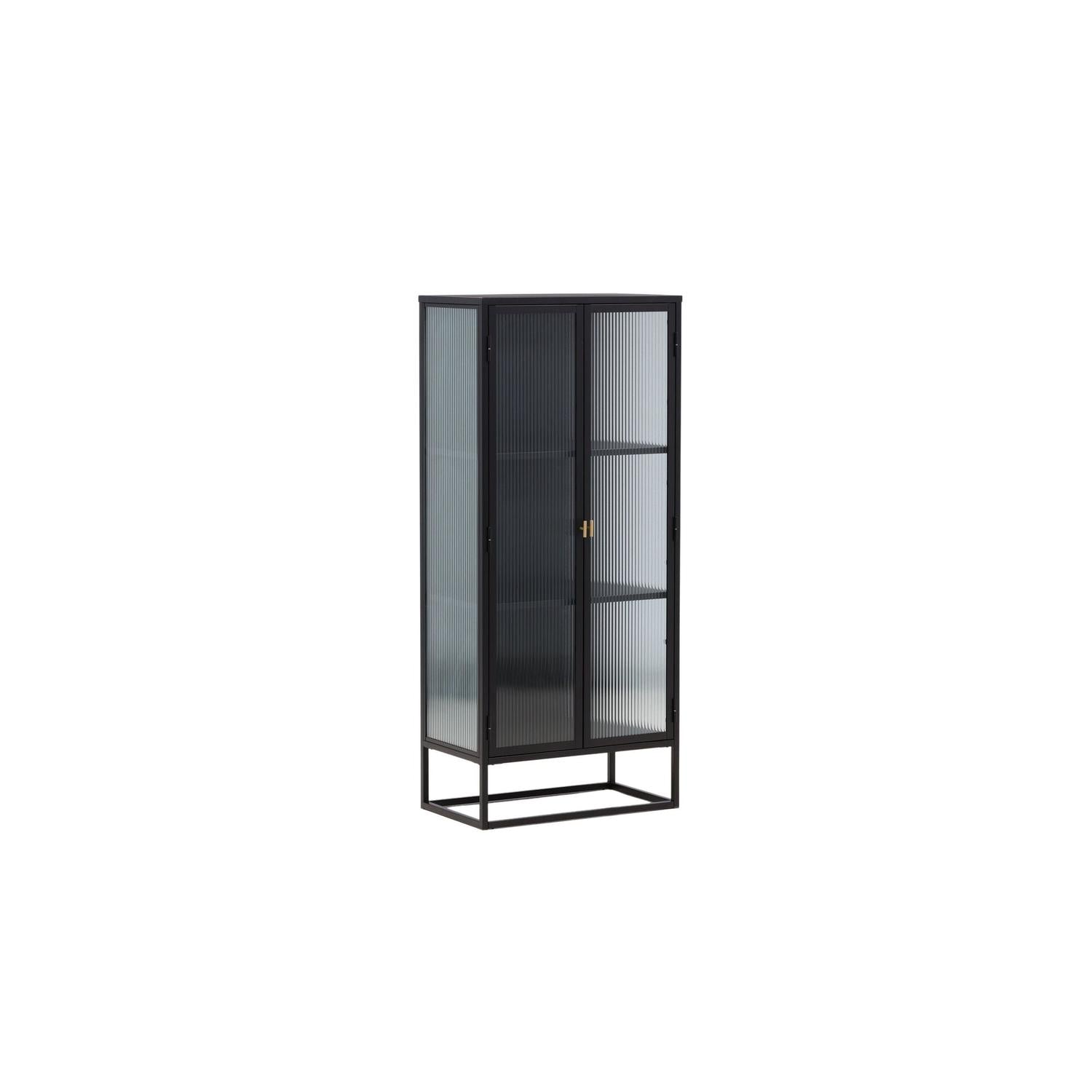 Vitrinenschrank Garis 160cm - Schwarz-Vitrinen-Venture Home-le canapé