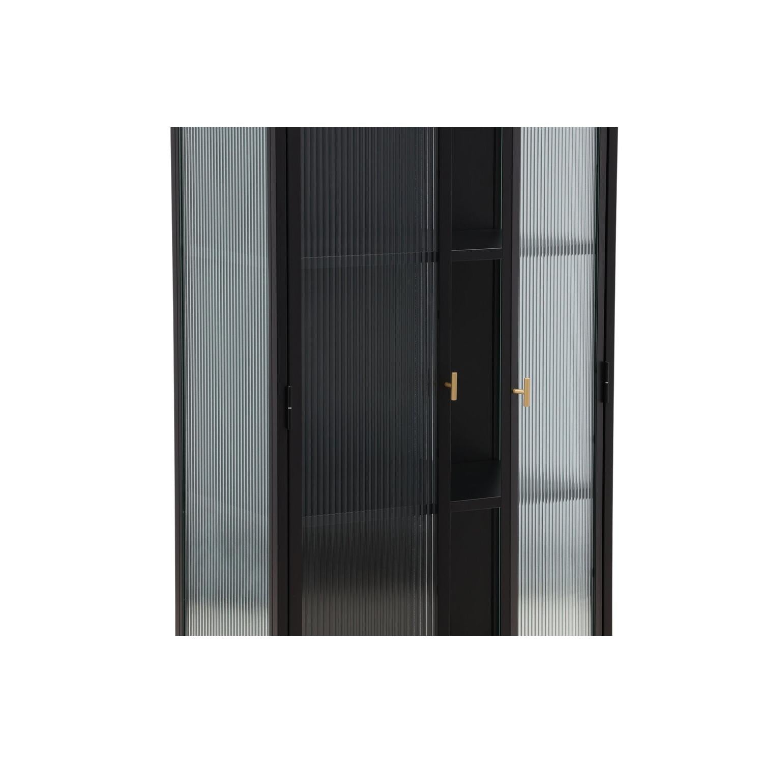Vitrinenschrank Garis 160cm - Schwarz-Vitrinen-Venture Home-le canapé