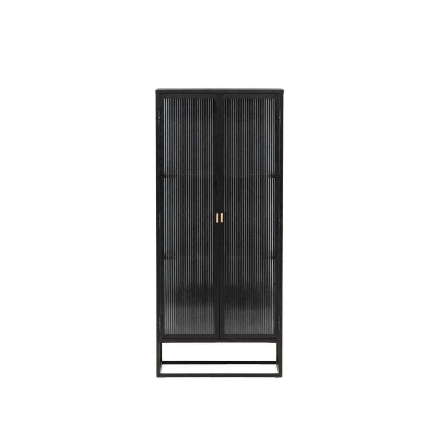 Vitrinenschrank Garis 160cm - Schwarz-Vitrinen-Venture Home-le canapé