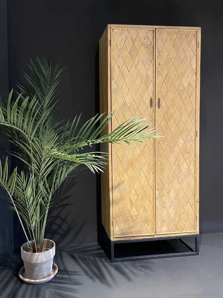 Vitrinenschrank Icons aus Ulmenholz 210cm - Gold-Vitrinen-Livingfurn-le canapé