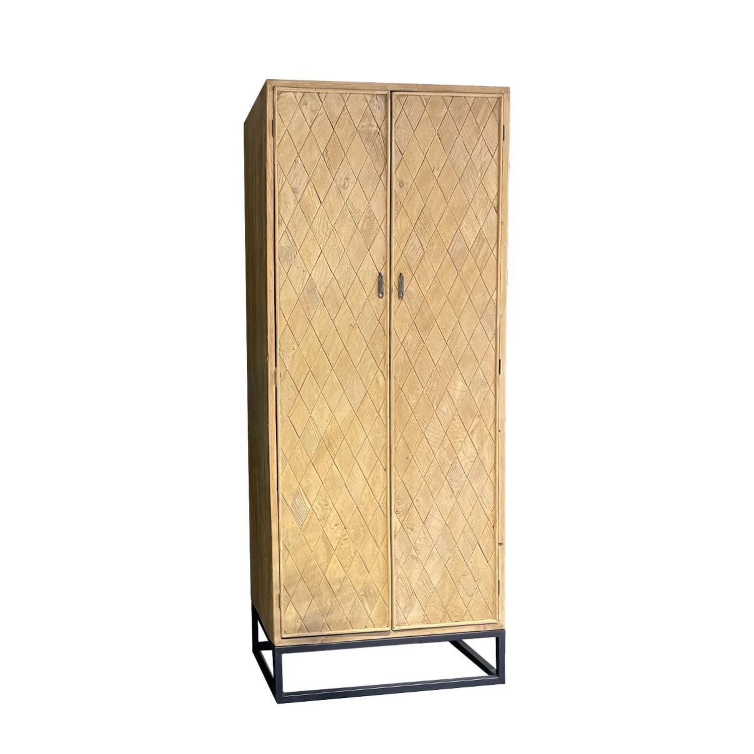 Vitrinenschrank Icons aus Ulmenholz 210cm - Gold-Vitrinen-Livingfurn-le canapé