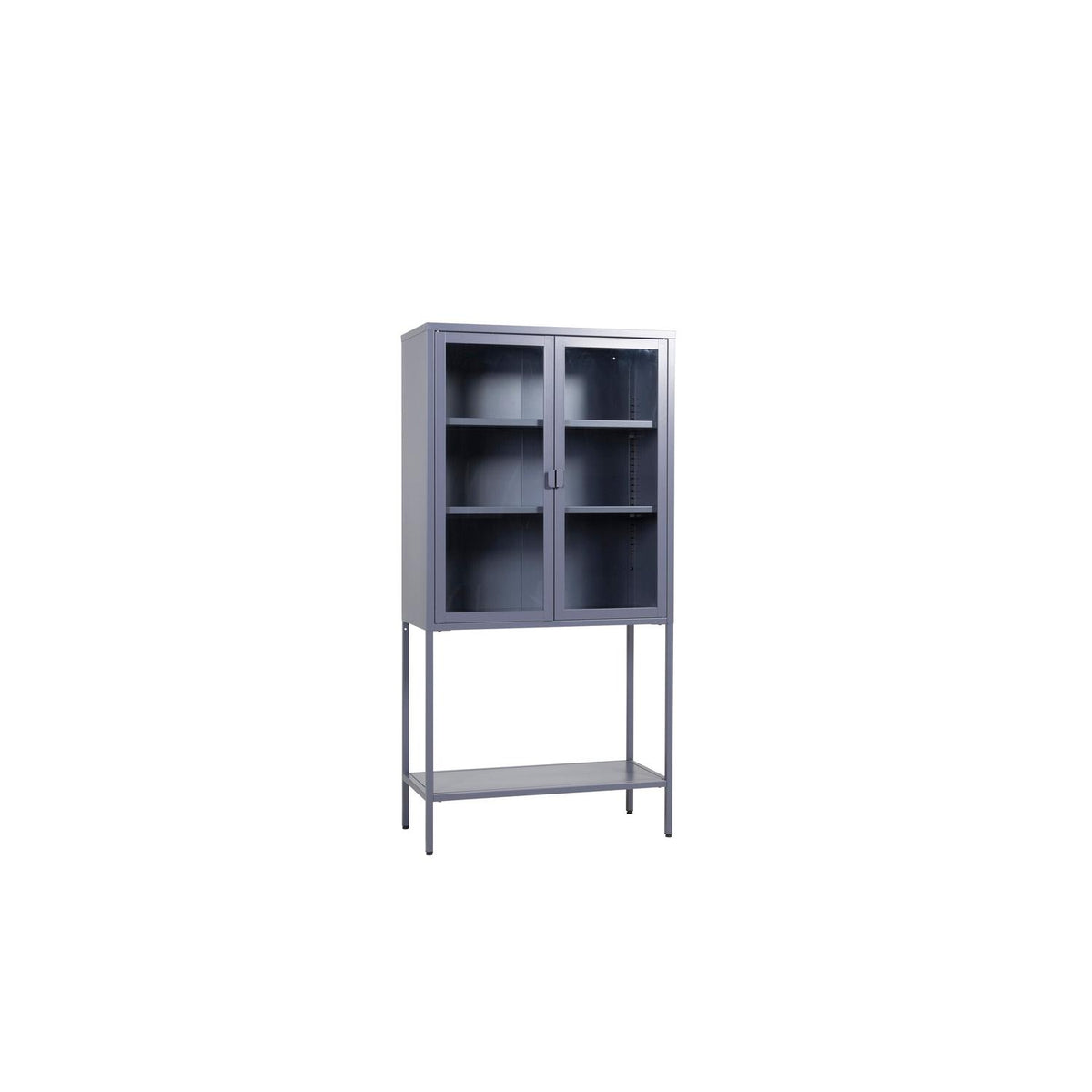 Vitrinenschrank Misha 75cm aus Metall - Grau-Vitrinen-Venture Home-le canapé