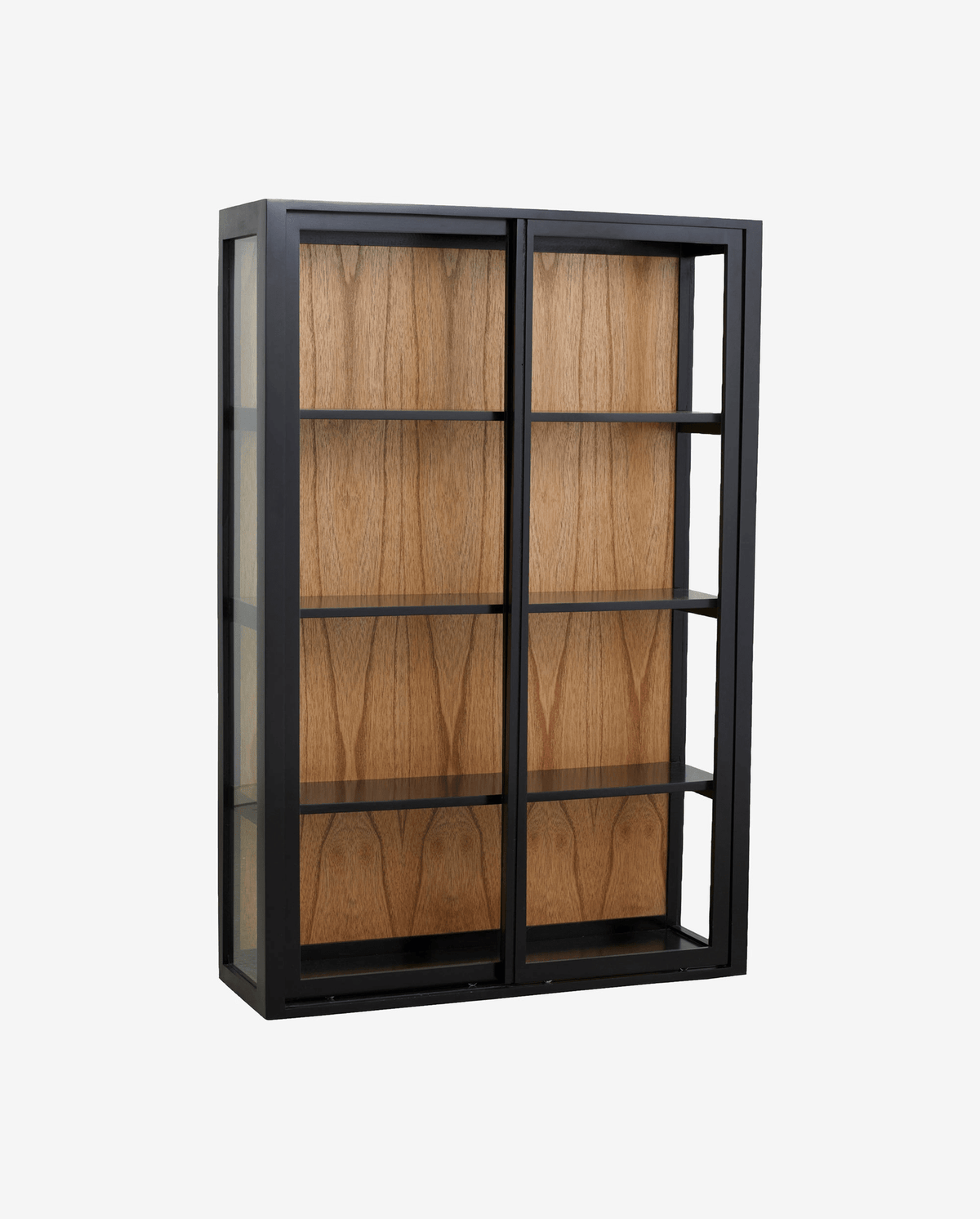 Wandschrank BEI 122cm aus Massivholz mit Schiebetüren - Schwarz-Wandschränke-Nordal A/S-le canapé