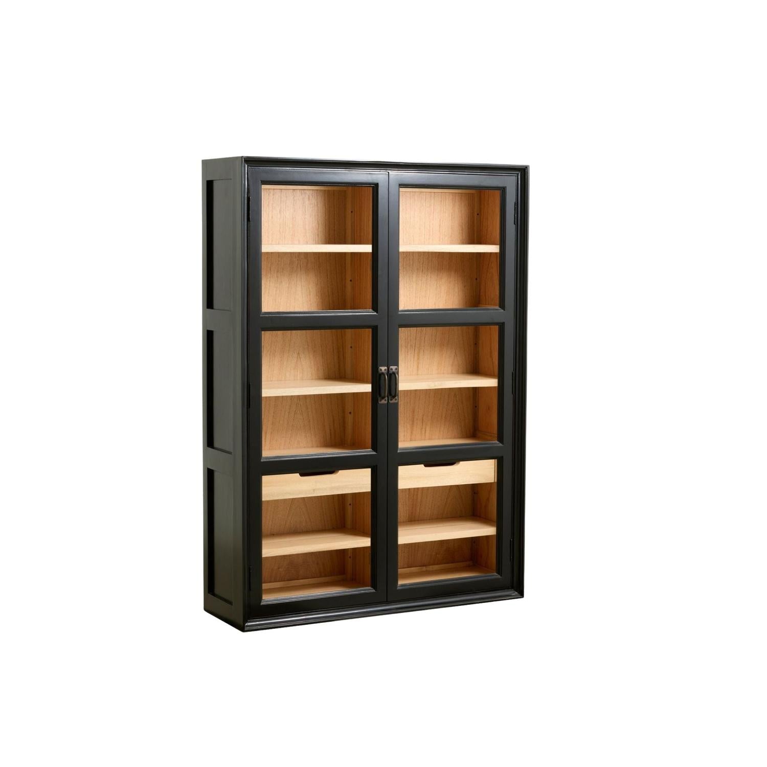 Wandschrank Viva aus Gmelina Holz mit 2 Türen - Schwarz-Wandschränke-Nordal A/S-le canapé