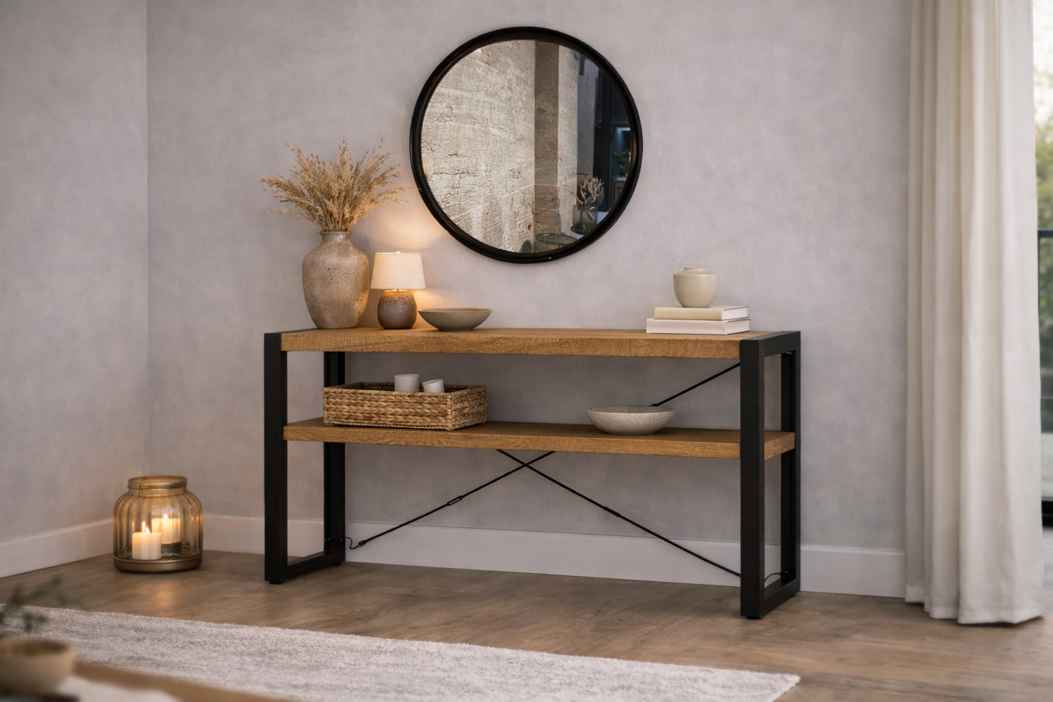 Wandspiegel Antik Ø67cm - Schwarz-Wandspiegel-Benoa-le canapé