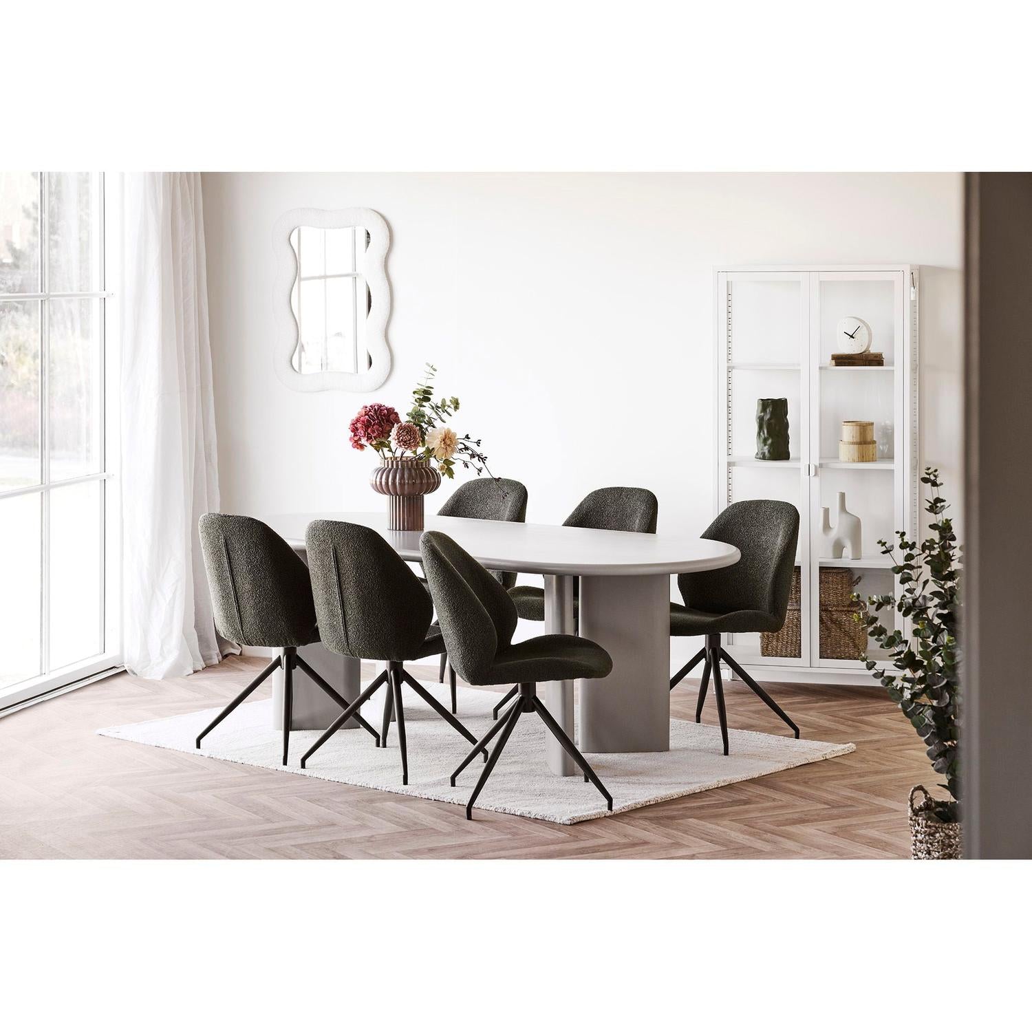 Wandspiegel Bosaro mit Rahmen aus Teddy-Bouclé - Weiß-Wandspiegel-House Nordic-le canapé