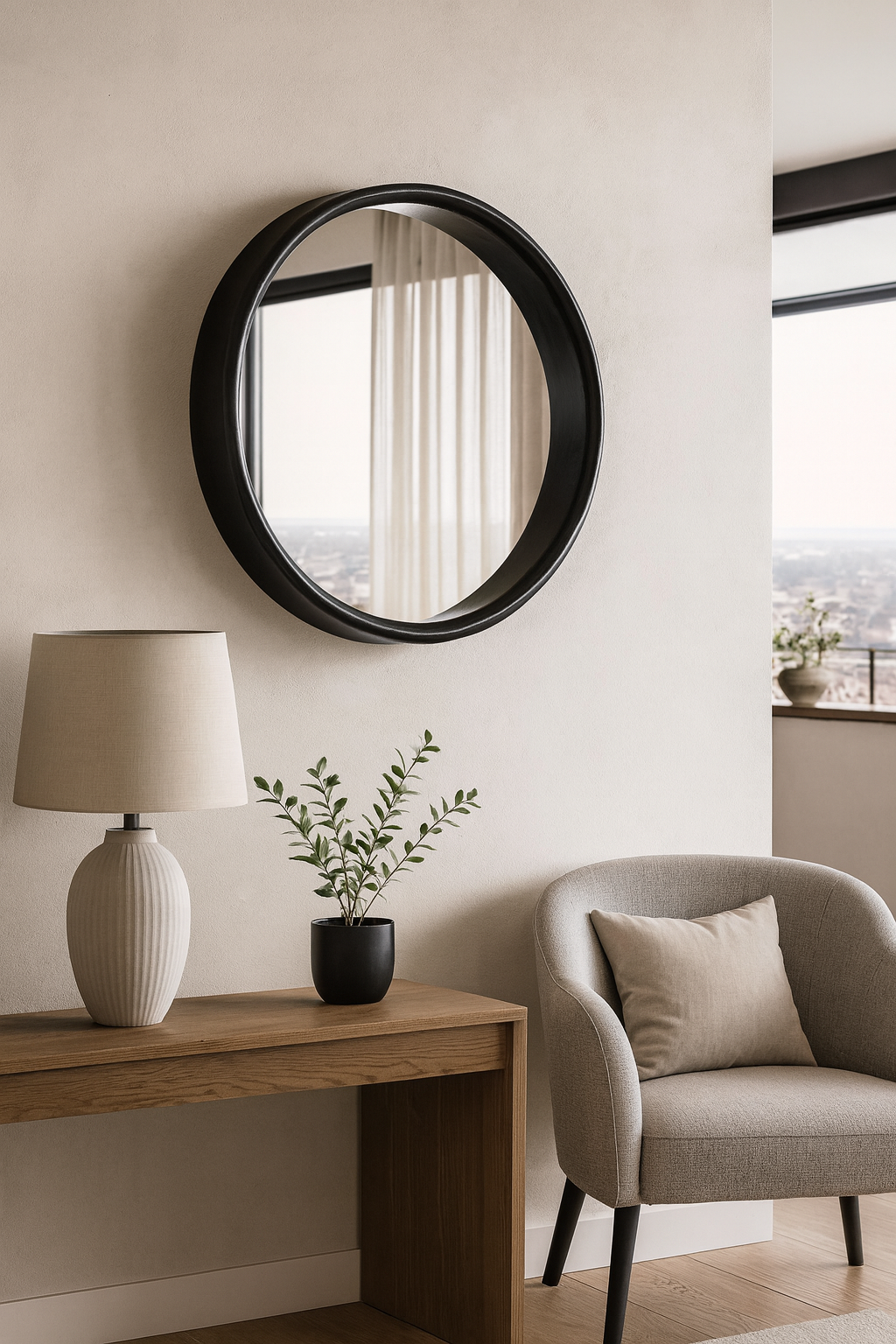 Wandspiegel Demy Ø55cm - Schwarz-Wandspiegel-Livingfurn-le canapé