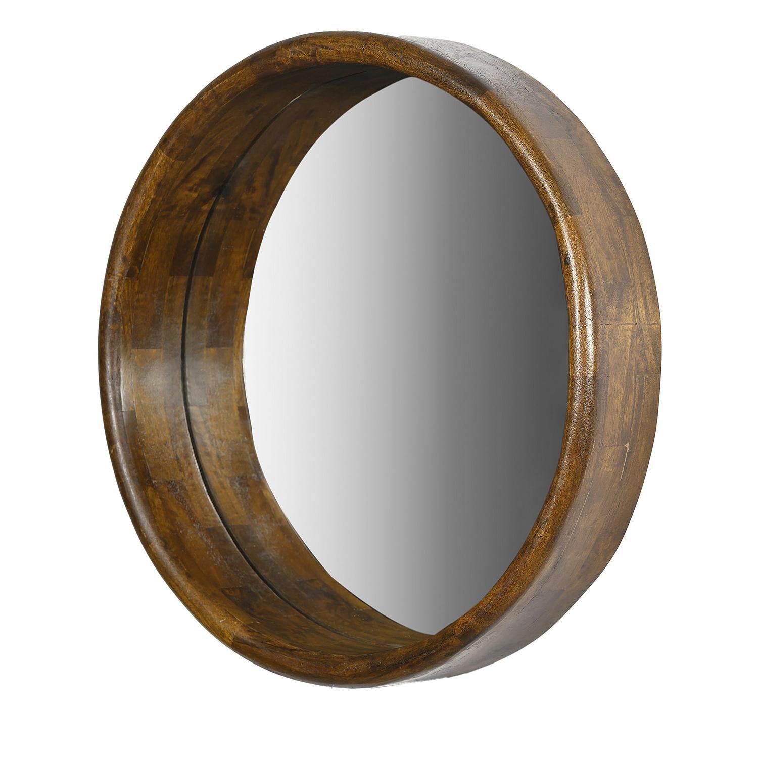 Wandspiegel Demy Ø80cm - Dunkelbraun-Wandspiegel-Livingfurn-le canapé