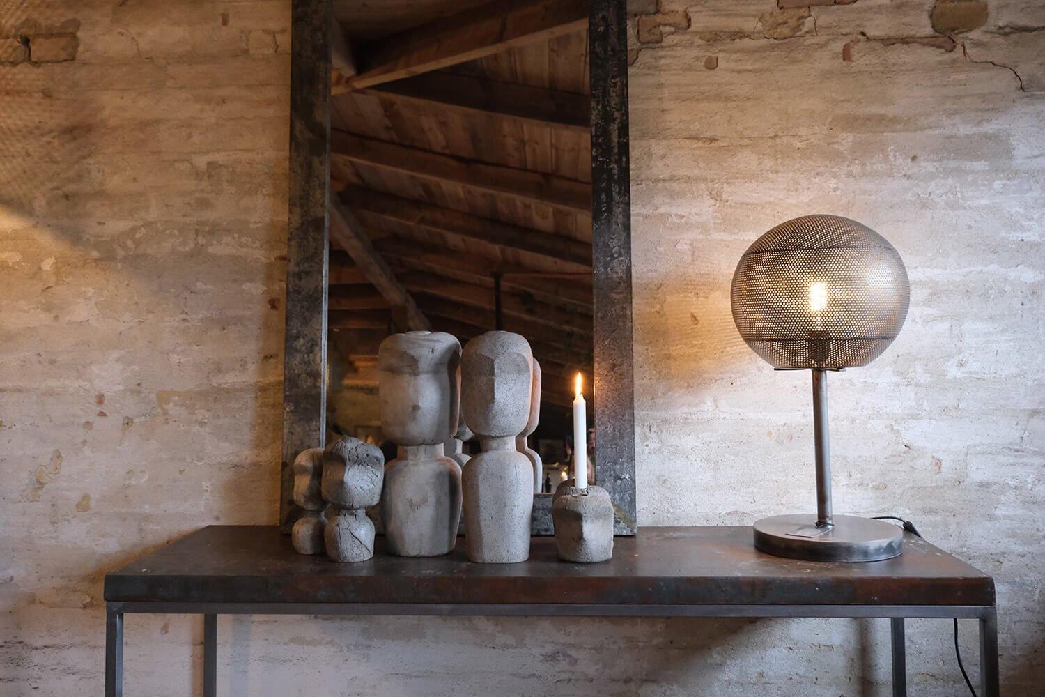 Wandspiegel Houston 124*70cm mit rohem Eisenrahmen-Wandspiegel-Trademark Living-le canapé