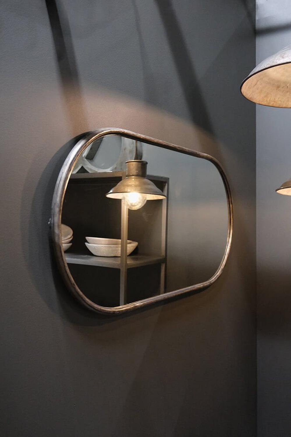 Wandspiegel Luke Oval 85cm mit Eisenrahmen-Wandspiegel-Trademark Living-le canapé