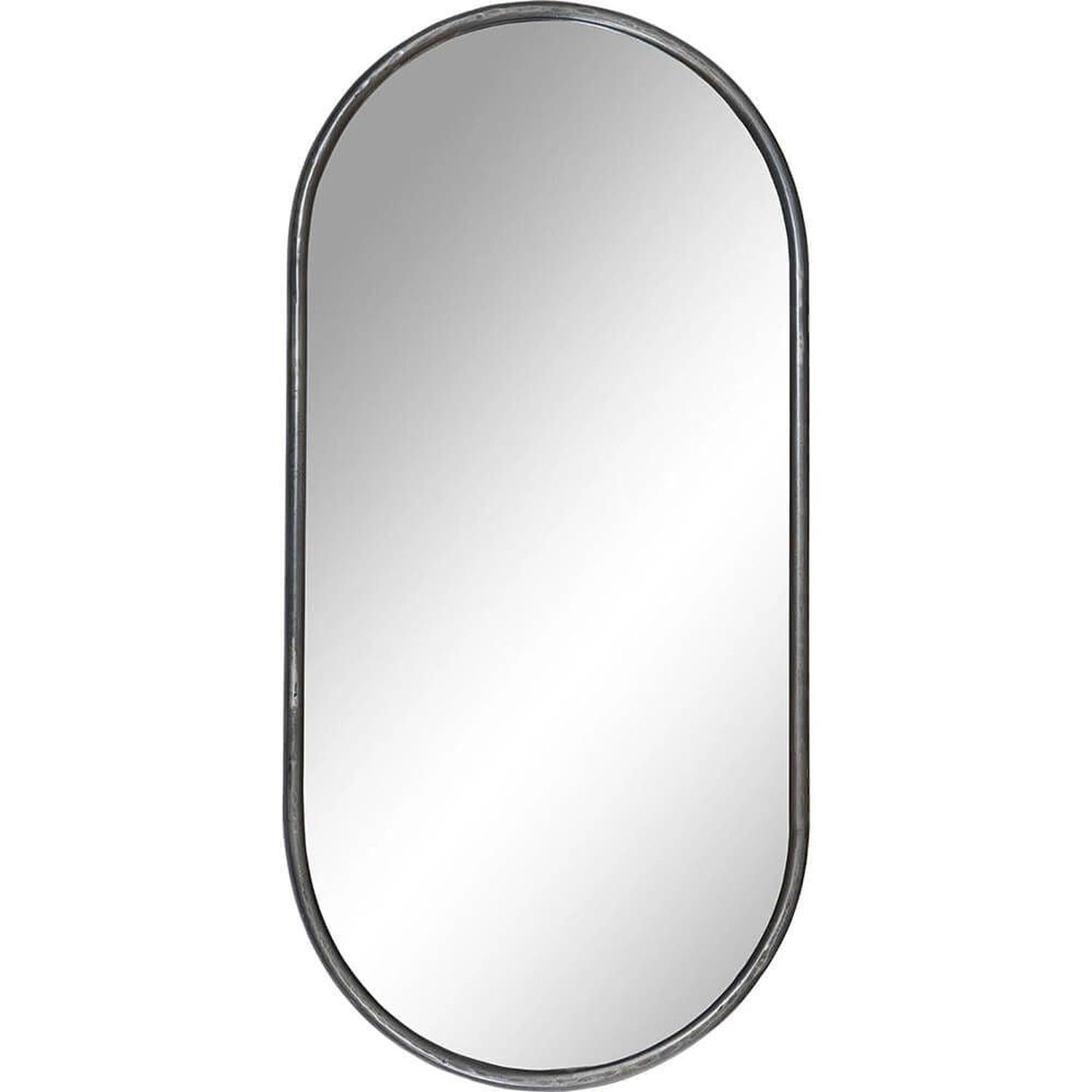 Wandspiegel Luke Oval 85cm mit Eisenrahmen-Wandspiegel-Trademark Living-le canapé