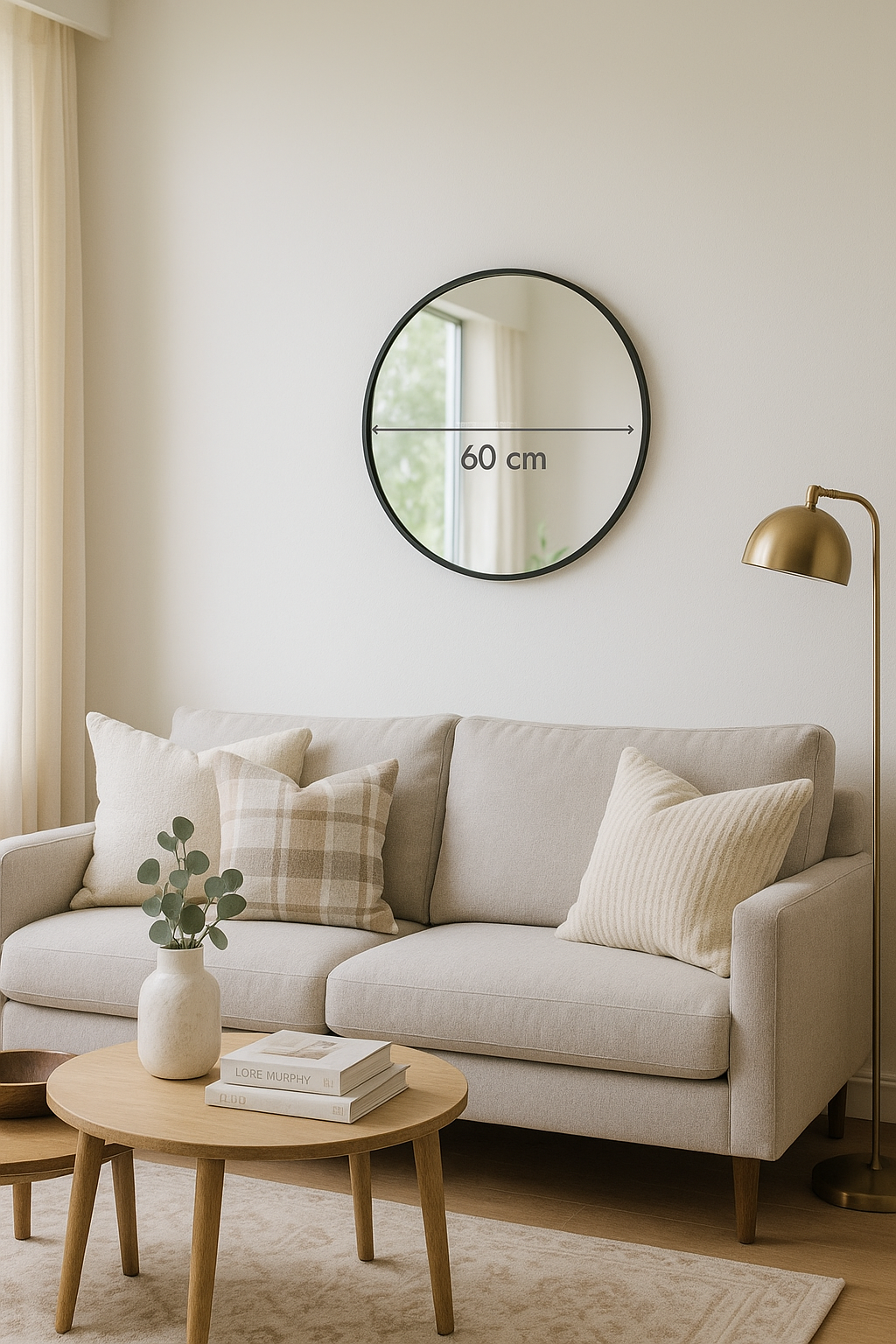 Wandspiegel Madrid rund Ø60cm - Schwarz-Wandspiegel-House Nordic-le canapé