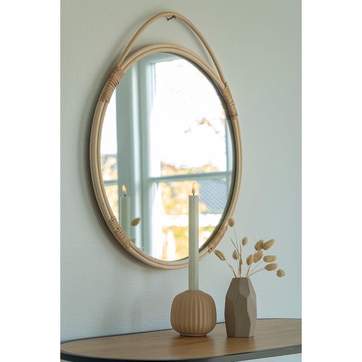 Wandspiegel Malo rund Ø50cm - Hellbraun-Wandspiegel-House Nordic-le canapé