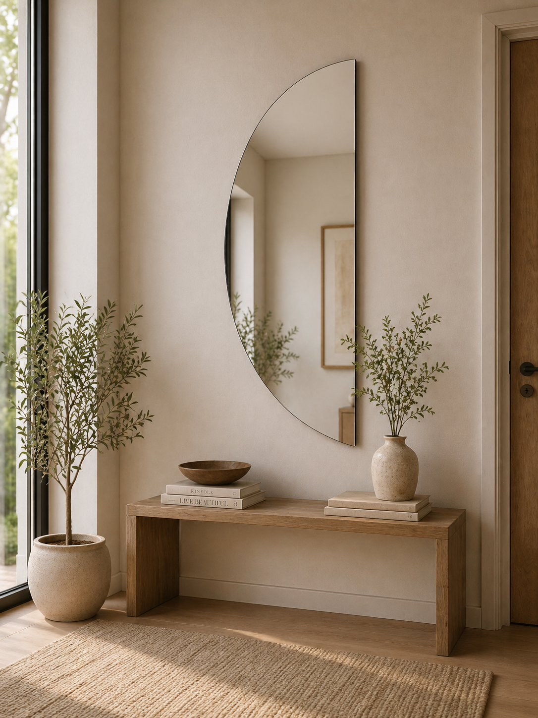 Wandspiegel Mona 180cm - Glas Weiß-Wandspiegel-Venture Home-le canapé