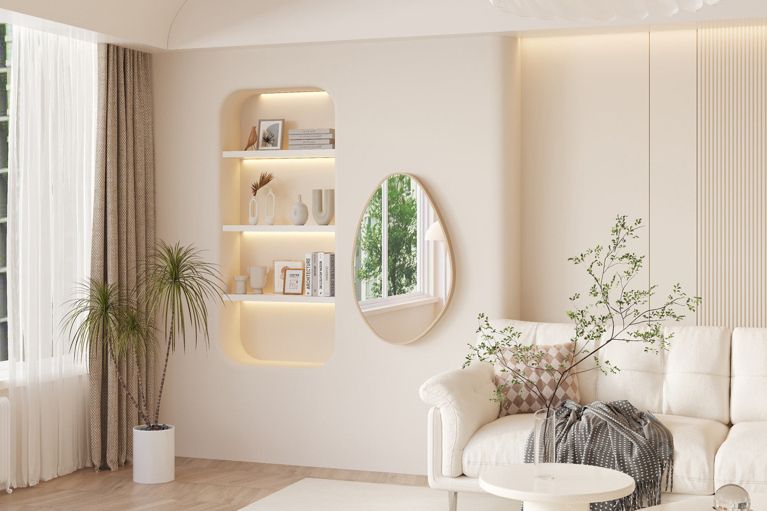 Wandspiegel Rana 80cm - Hellbraun-Wandspiegel-Rousseau-le canapé