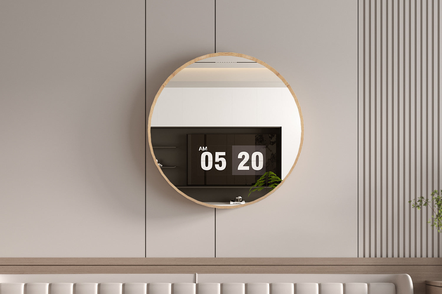 Wandspiegel Roxy Ø80cm - Hellbraun-Wandspiegel-Rousseau-le canapé
