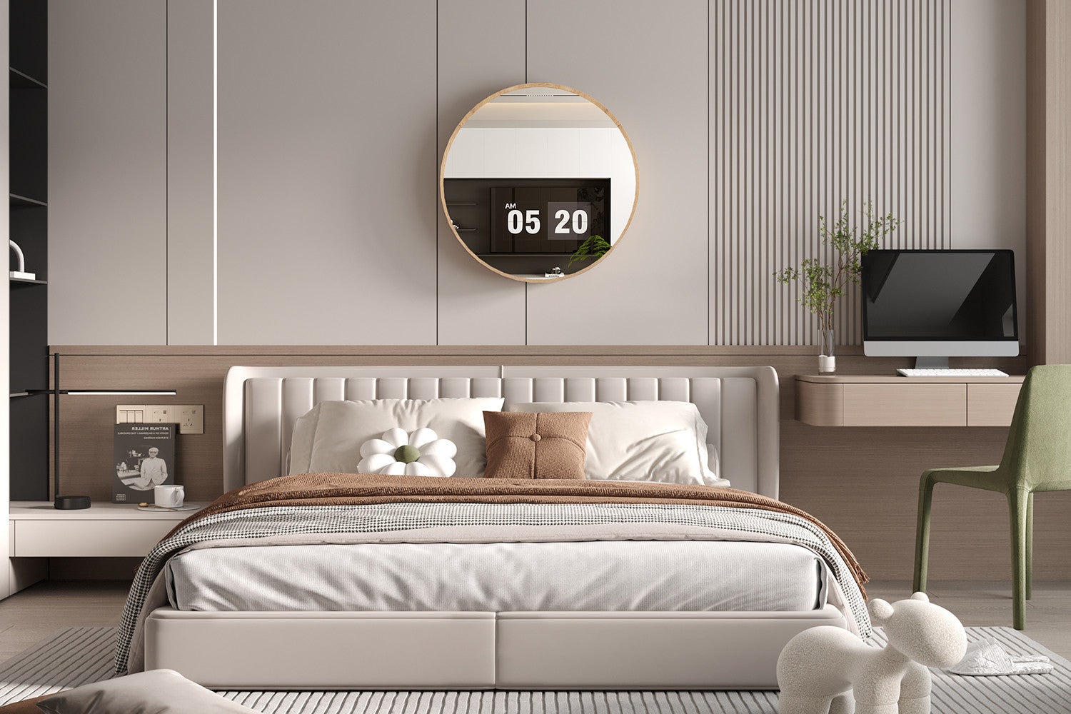 Wandspiegel Roxy Ø80cm - Hellbraun-Wandspiegel-Rousseau-le canapé