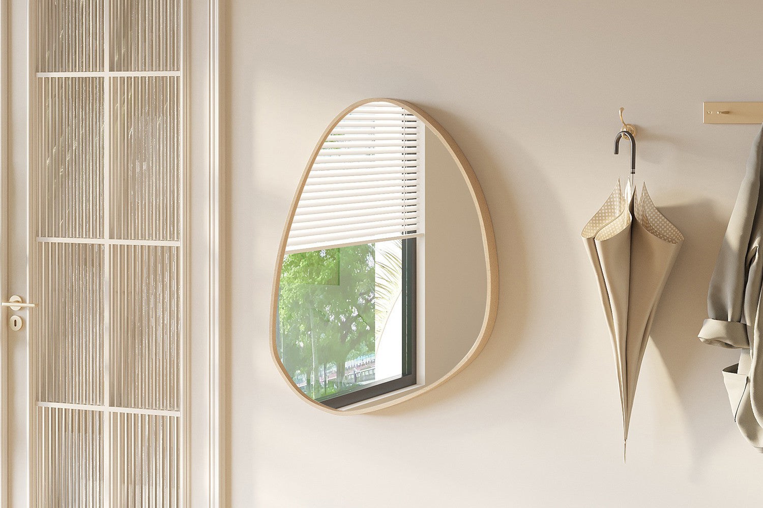 Wandspiegel Roza 80cm - Hellbraun-Wandspiegel-Rousseau-le canapé